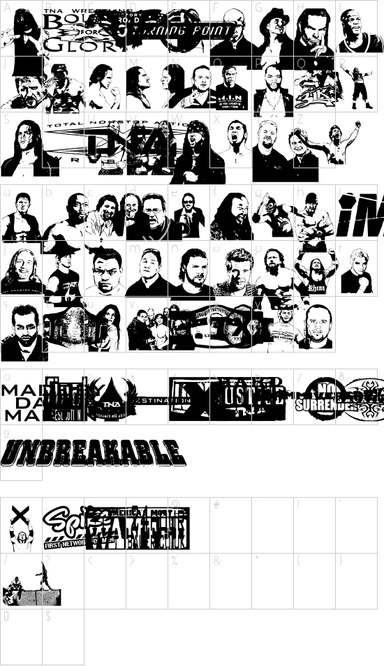 mapa de caracteres