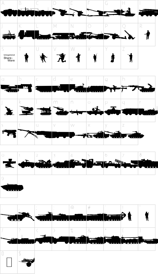 mapa de caracteres