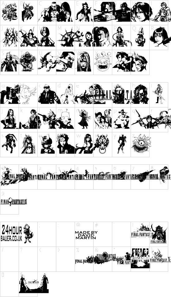 mapa de caracteres